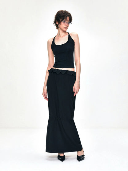 kvkv Two Way Adjustable Wave Hem Midi Skirt