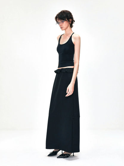 kvkv Two Way Adjustable Wave Hem Midi Skirt