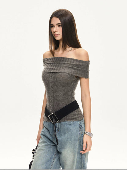 KVKV Yoga Clothing Brand - Two Way Collar Wool Blend Knit Vest