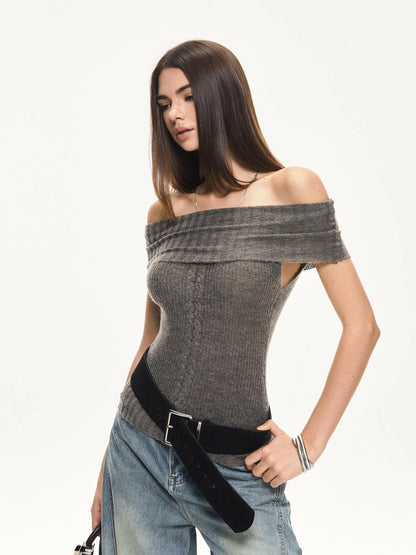 KVKV Yoga Clothing Brand - Two Way Collar Wool Blend Knit Vest