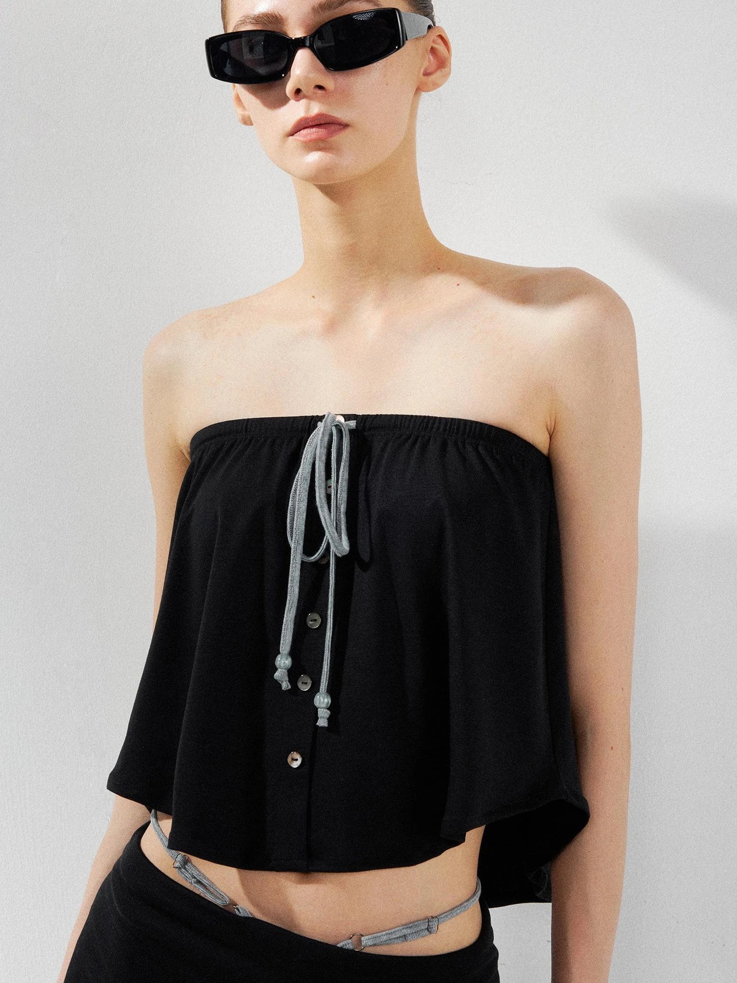 kvkv Two Way Drawstring Tube Top