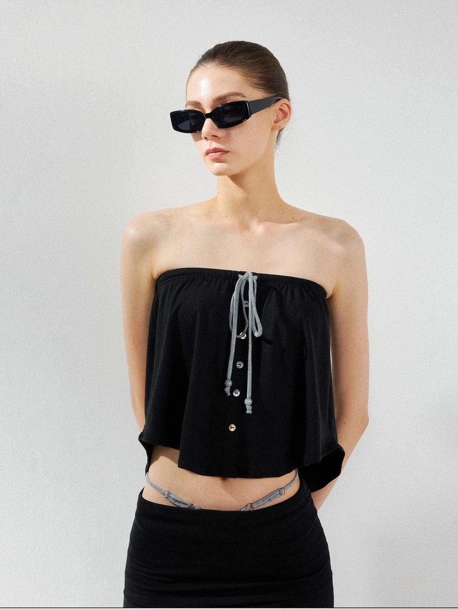 kvkv Two Way Drawstring Tube Top