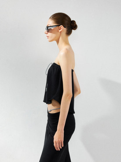 kvkv Two Way Drawstring Tube Top