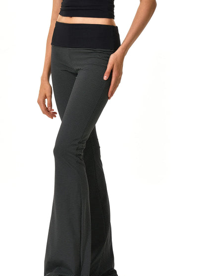 kvkv Two Way Wear Striped Flared Yoga Pants