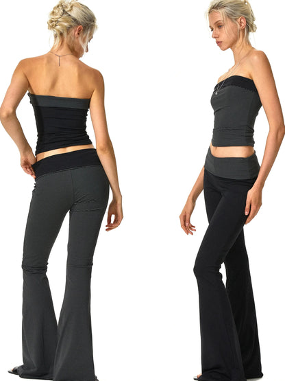 kvkv Two Way Wear Striped Flared Yoga Pants