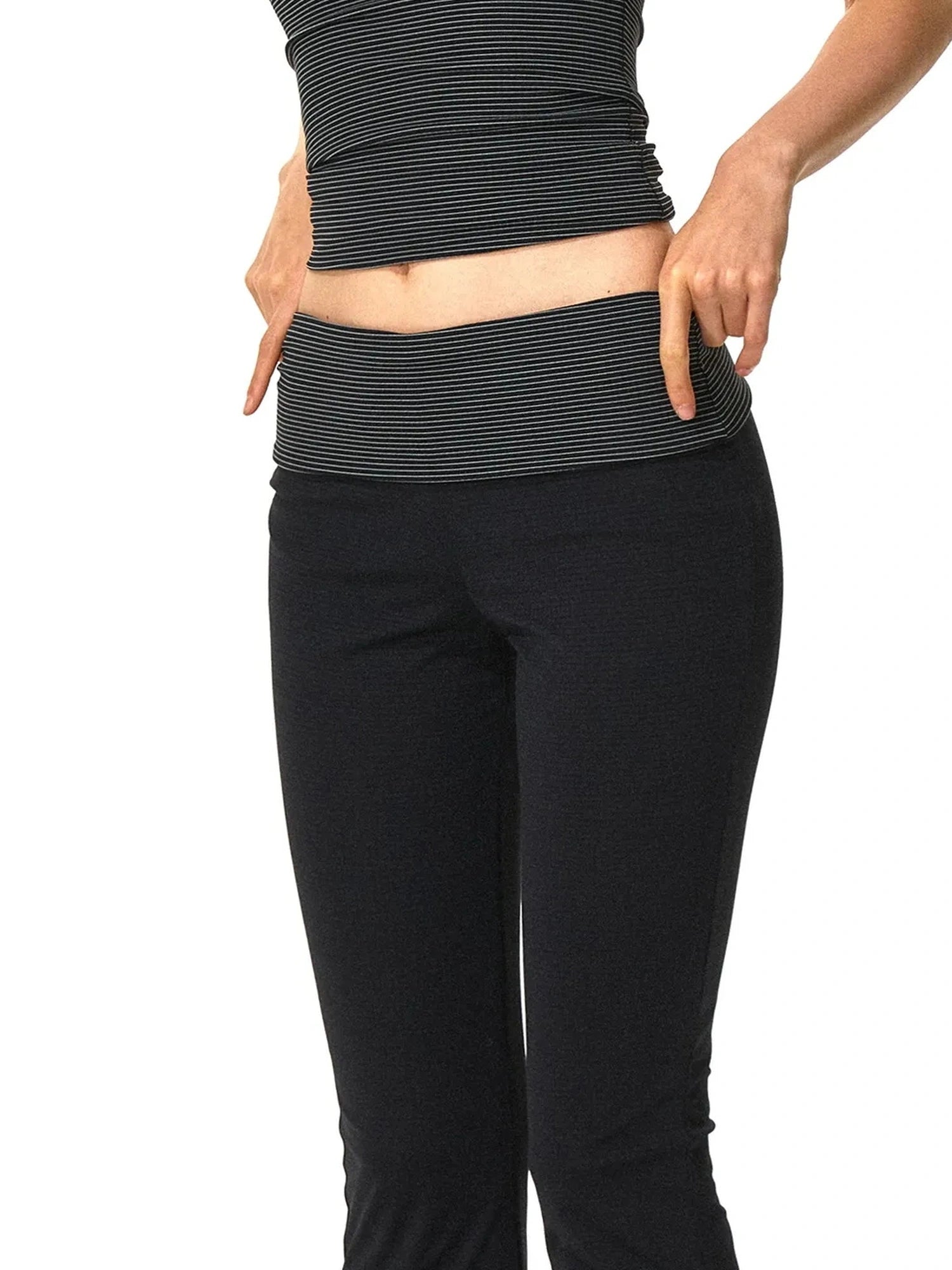 kvkv Two Way Wear Striped Flared Yoga Pants