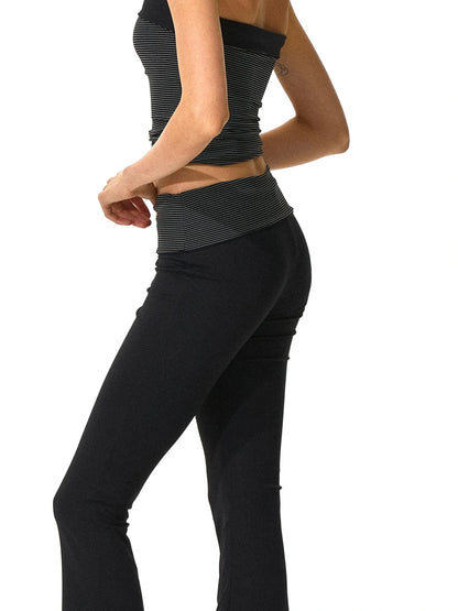 kvkv Two Way Wear Striped Flared Yoga Pants