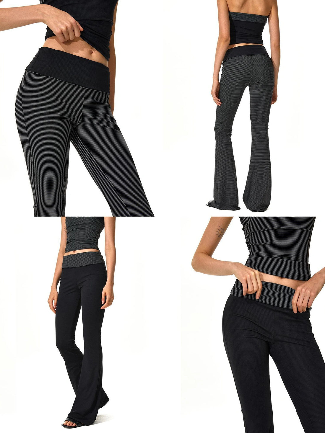 kvkv Two Way Wear Striped Flared Yoga Pants