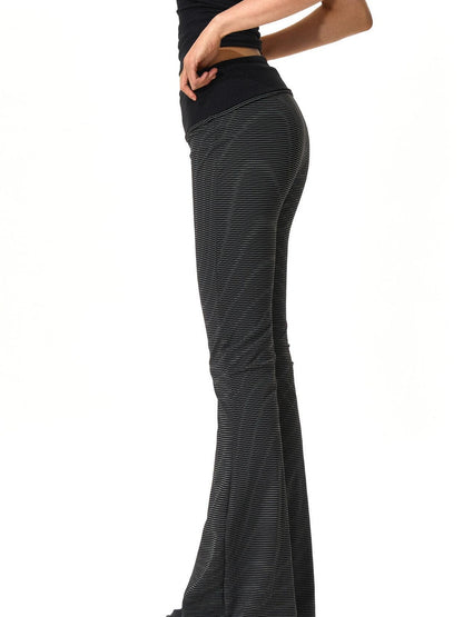 kvkv Two Way Wear Striped Flared Yoga Pants