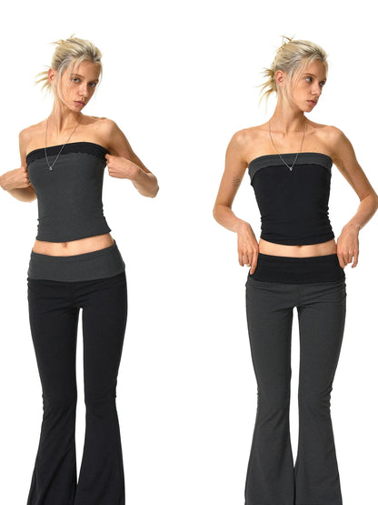 kvkv Two Way Wear Striped Flared Yoga Pants