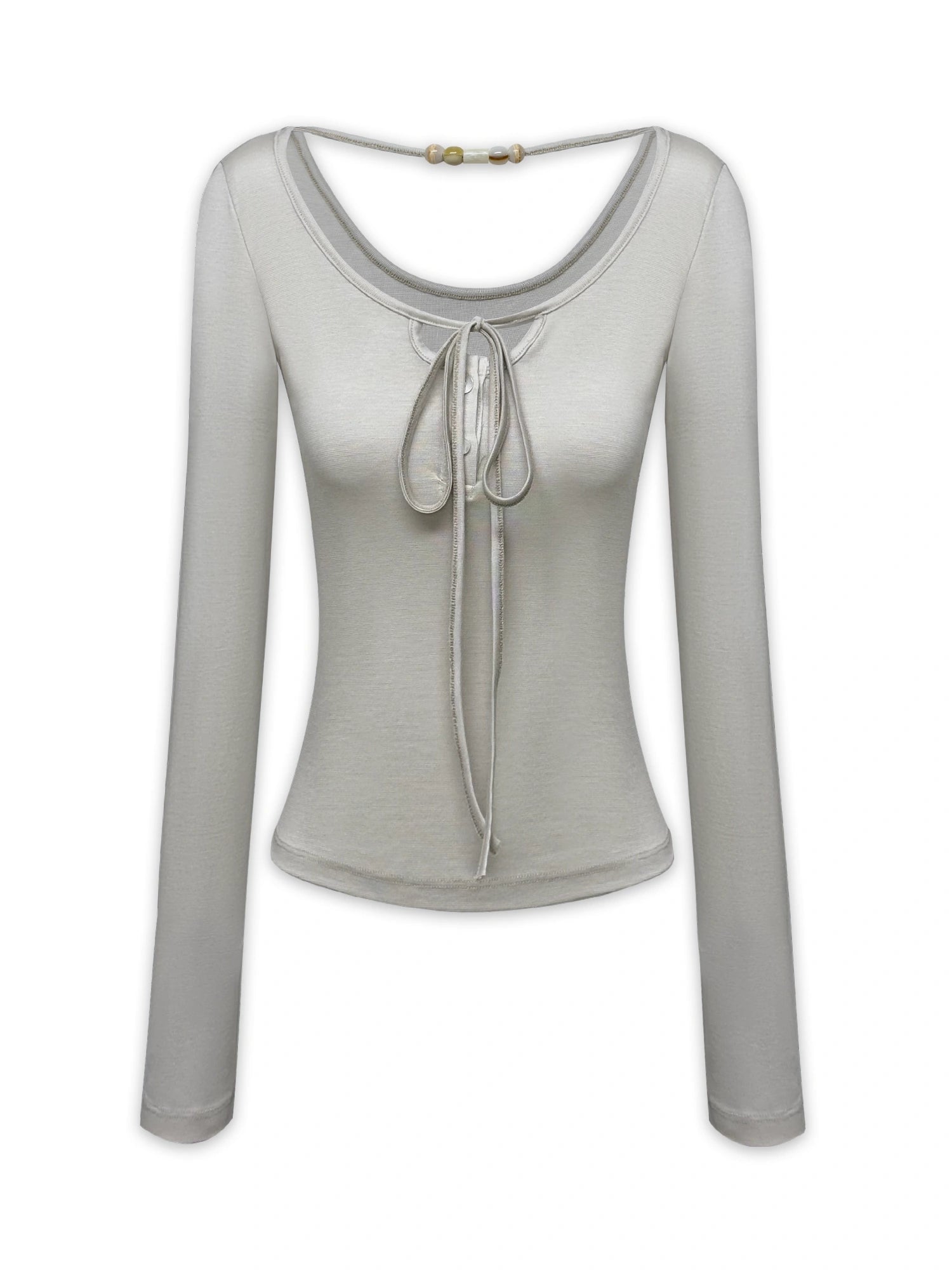 kvkv_U_Neck_Beaded_Tie_Front_Lyocell_Blouse_MISSTT