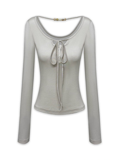 kvkv_U_Neck_Beaded_Tie_Front_Lyocell_Blouse_MISSTT