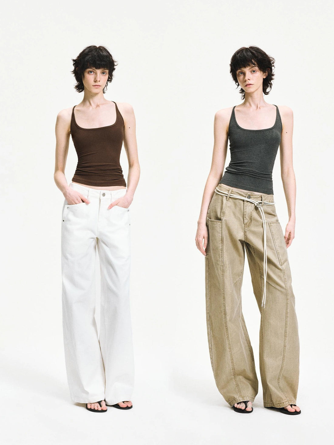 kvkv U Neck Slim Fit Stretch Tank Top