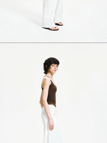 kvkv U Neck Slim Fit Stretch Tank Top