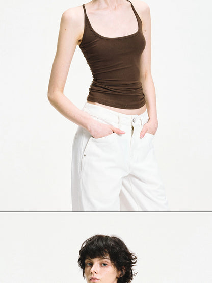 kvkv U Neck Slim Fit Stretch Tank Top