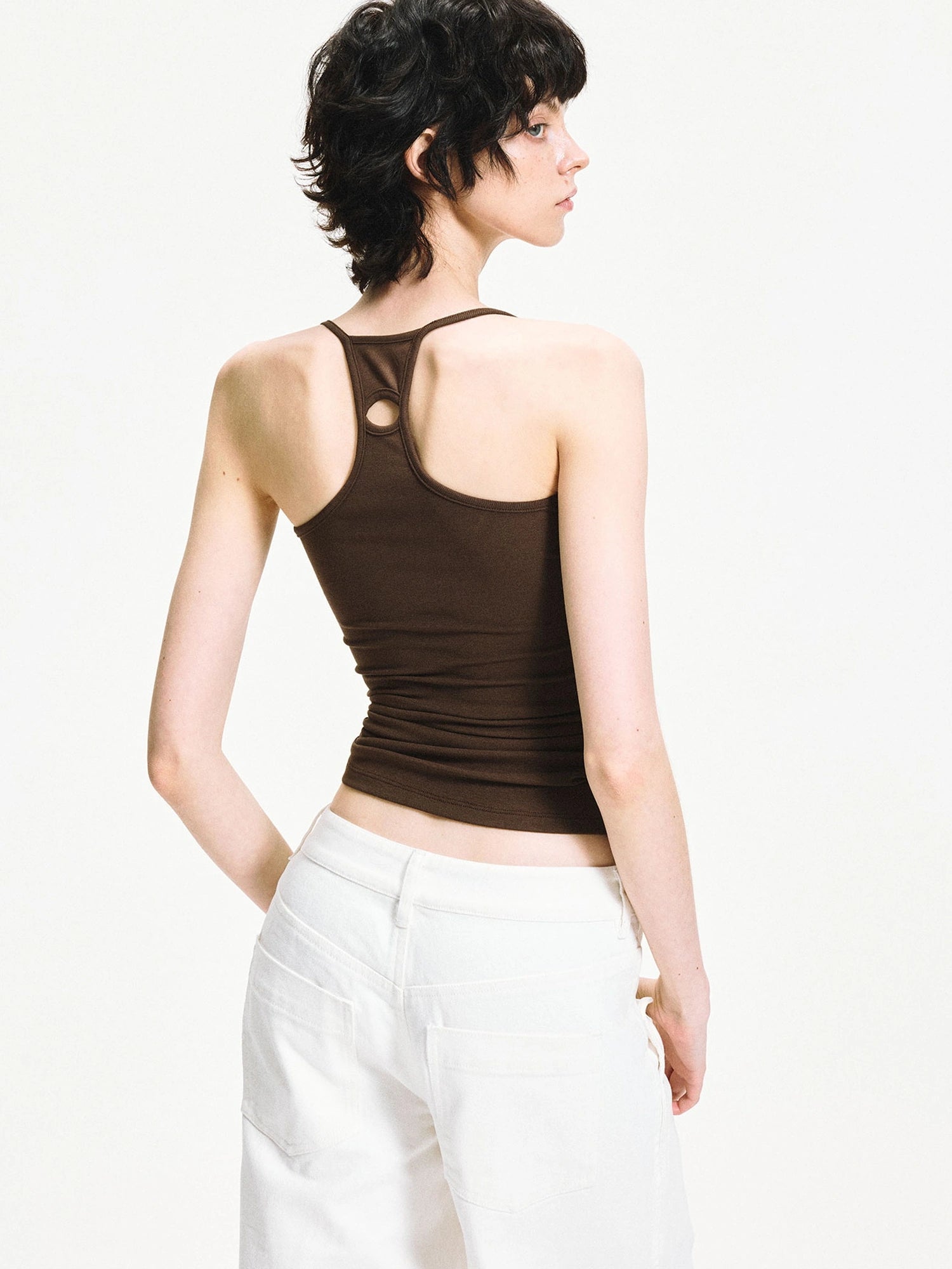 kvkv U Neck Slim Fit Stretch Tank Top