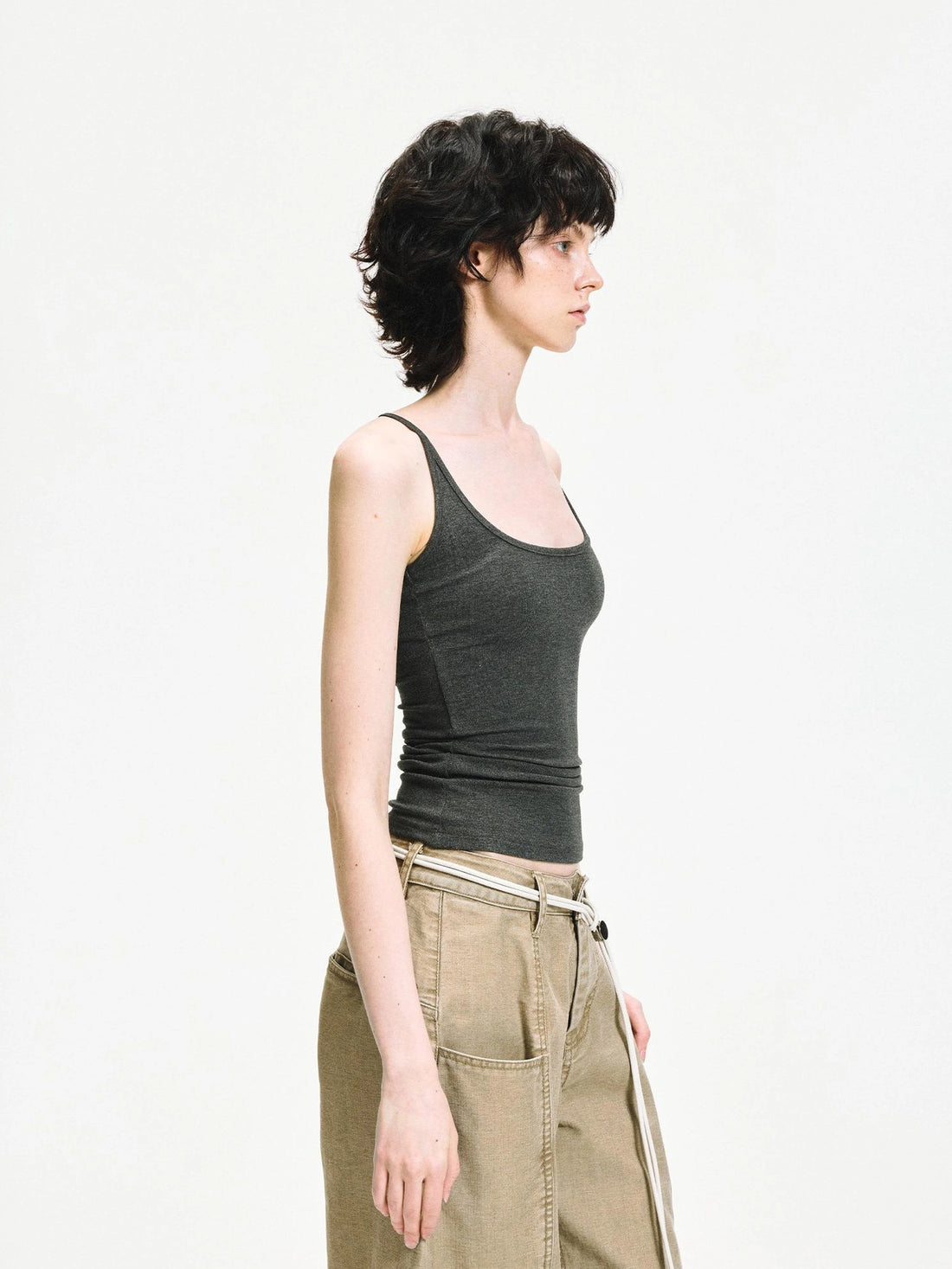 kvkv U Neck Slim Fit Stretch Tank Top