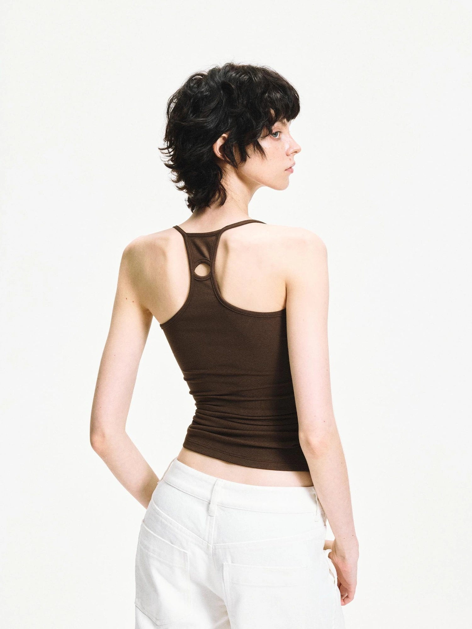 kvkv U Neck Slim Fit Stretch Tank Top