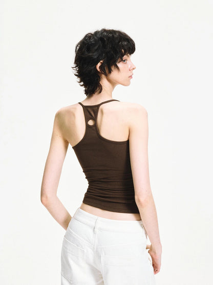 kvkv U Neck Slim Fit Stretch Tank Top