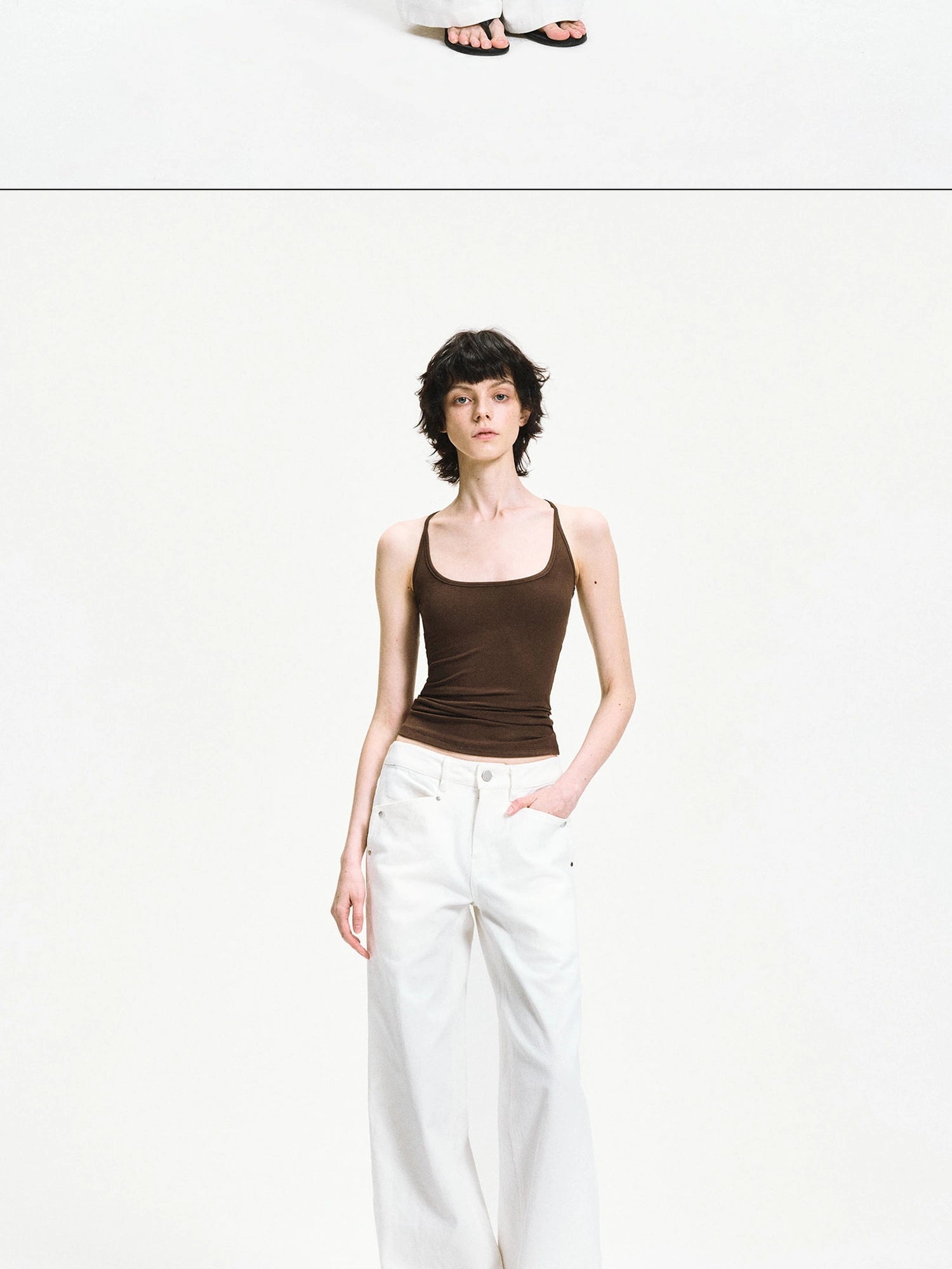 kvkv U Neck Slim Fit Stretch Tank Top