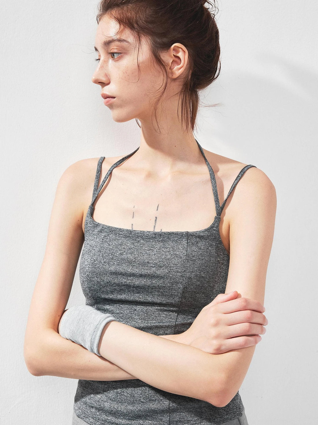 kvkv U Neck Slim Fit Yoga Tank Top