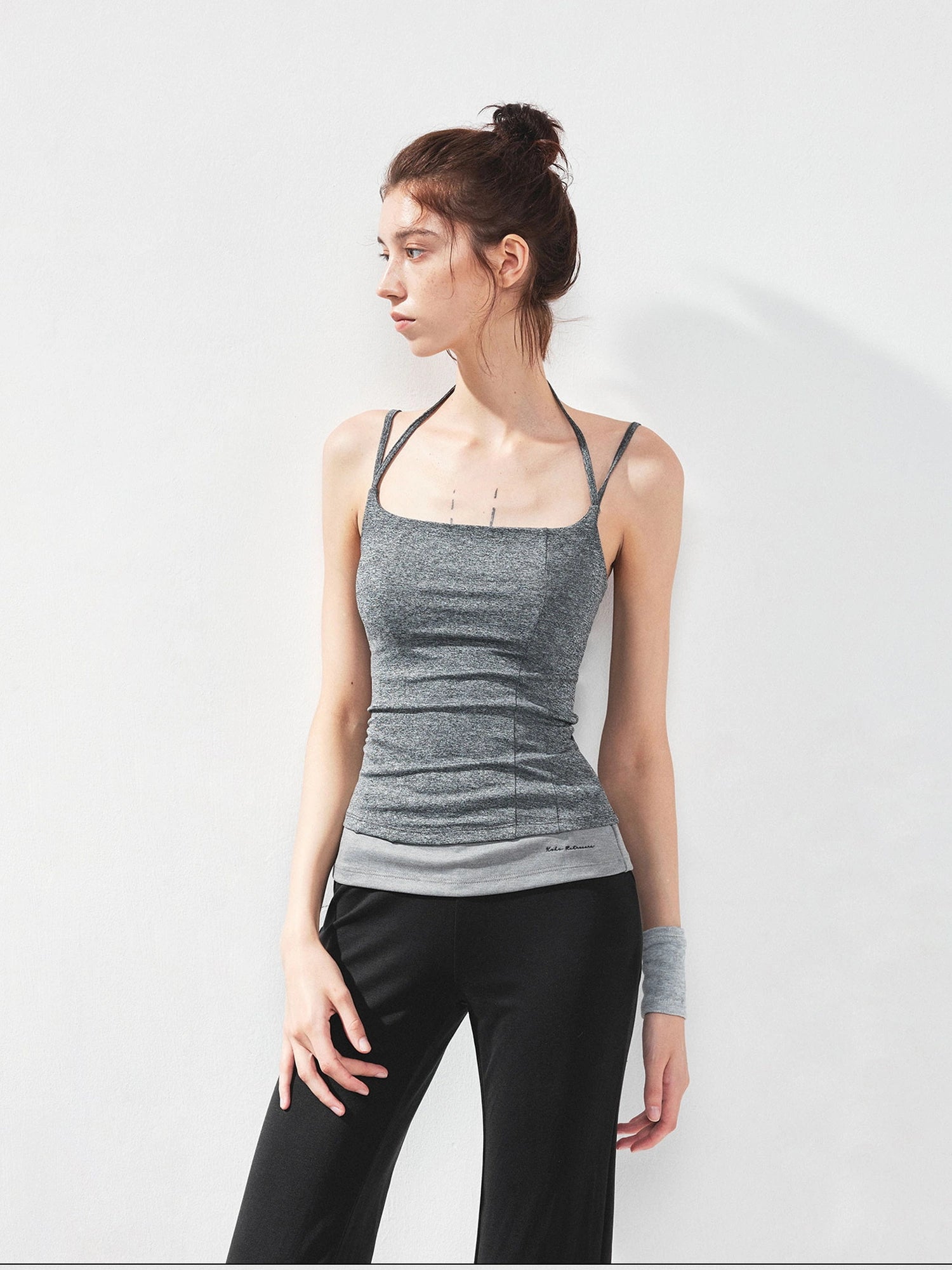 kvkv U Neck Slim Fit Yoga Tank Top