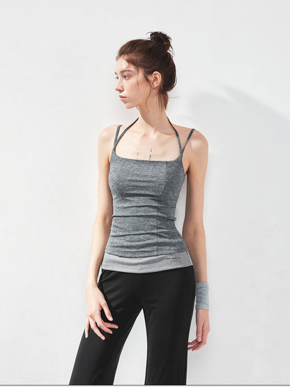kvkv U Neck Slim Fit Yoga Tank Top
