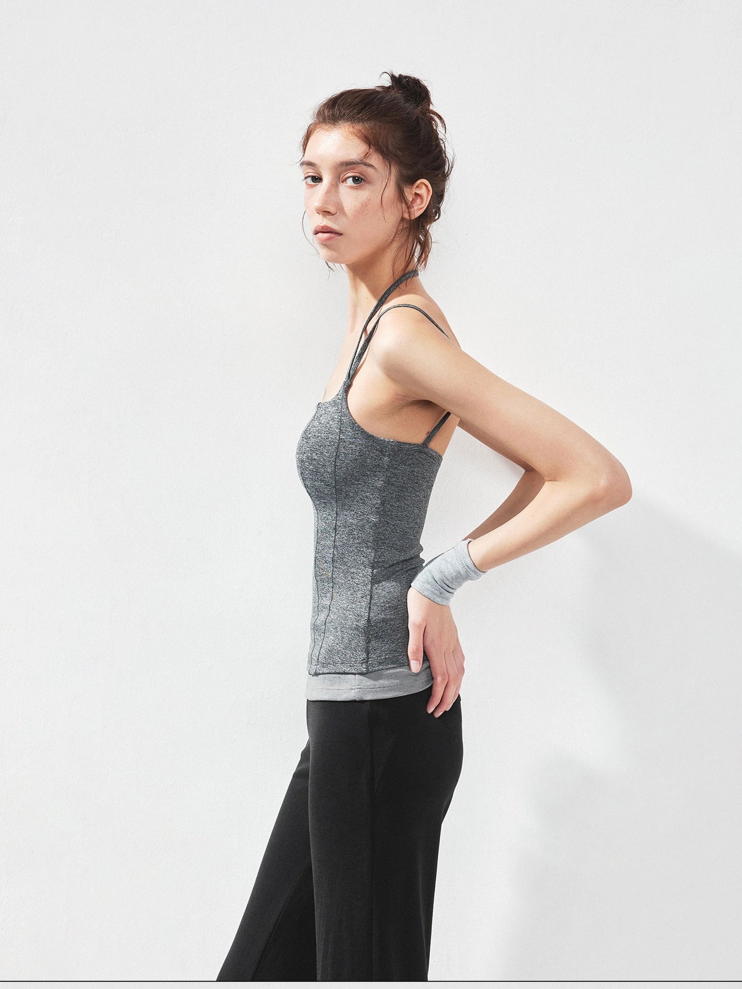 kvkv U Neck Slim Fit Yoga Tank Top