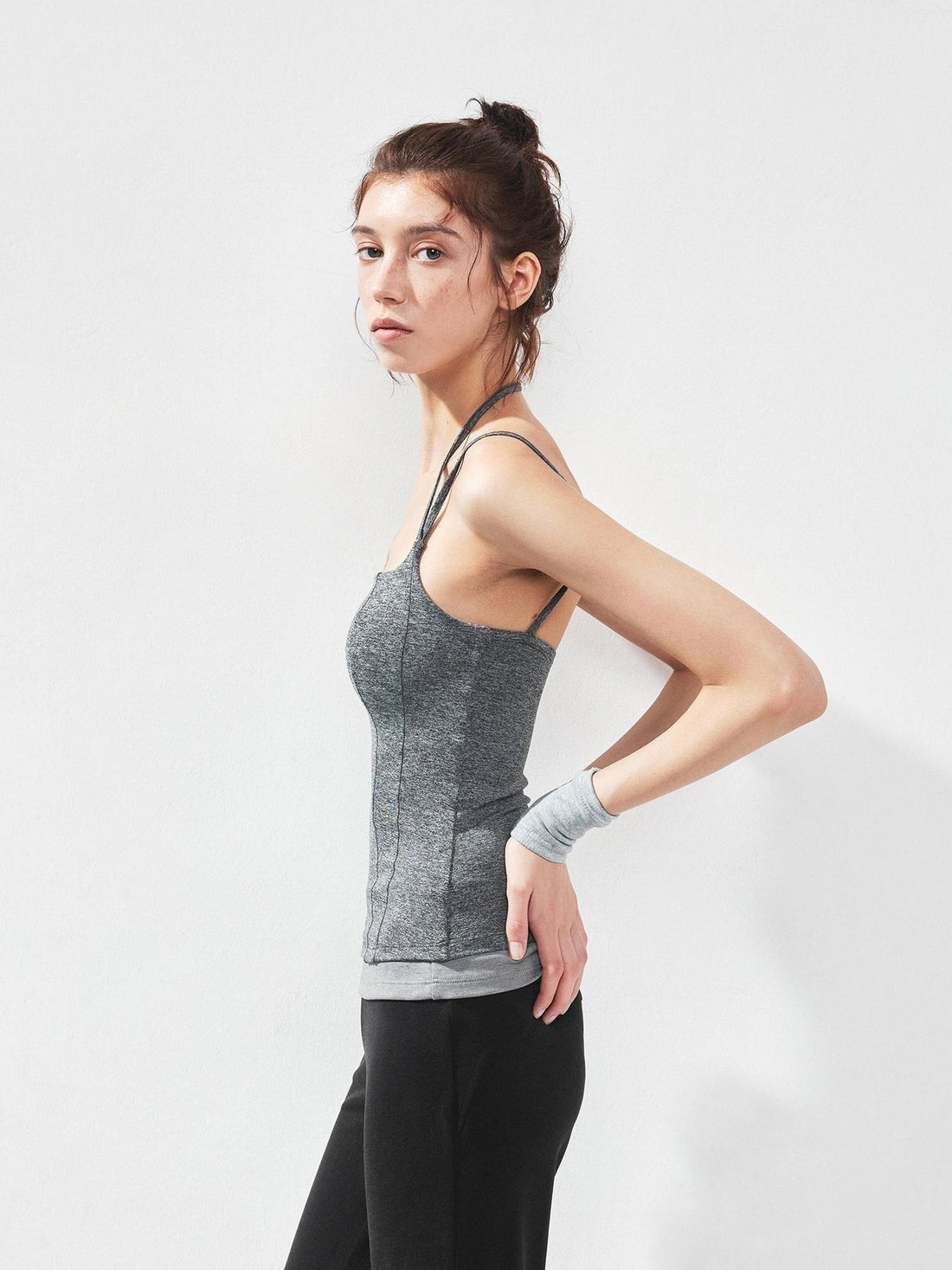 kvkv U Neck Slim Fit Yoga Tank Top