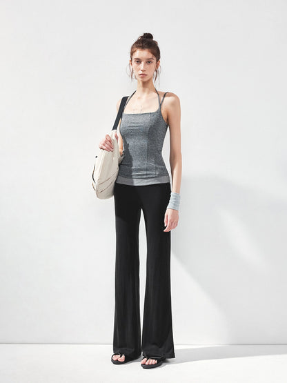 kvkv U Neck Slim Fit Yoga Tank Top