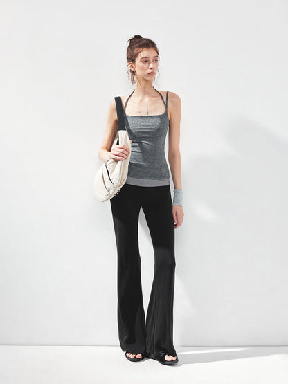 kvkv U Neck Slim Fit Yoga Tank Top