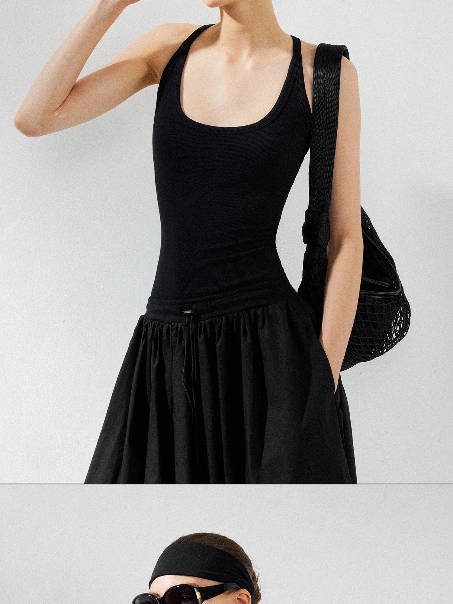 kvkv U Neck Tank Fit Flare Maxi Dress