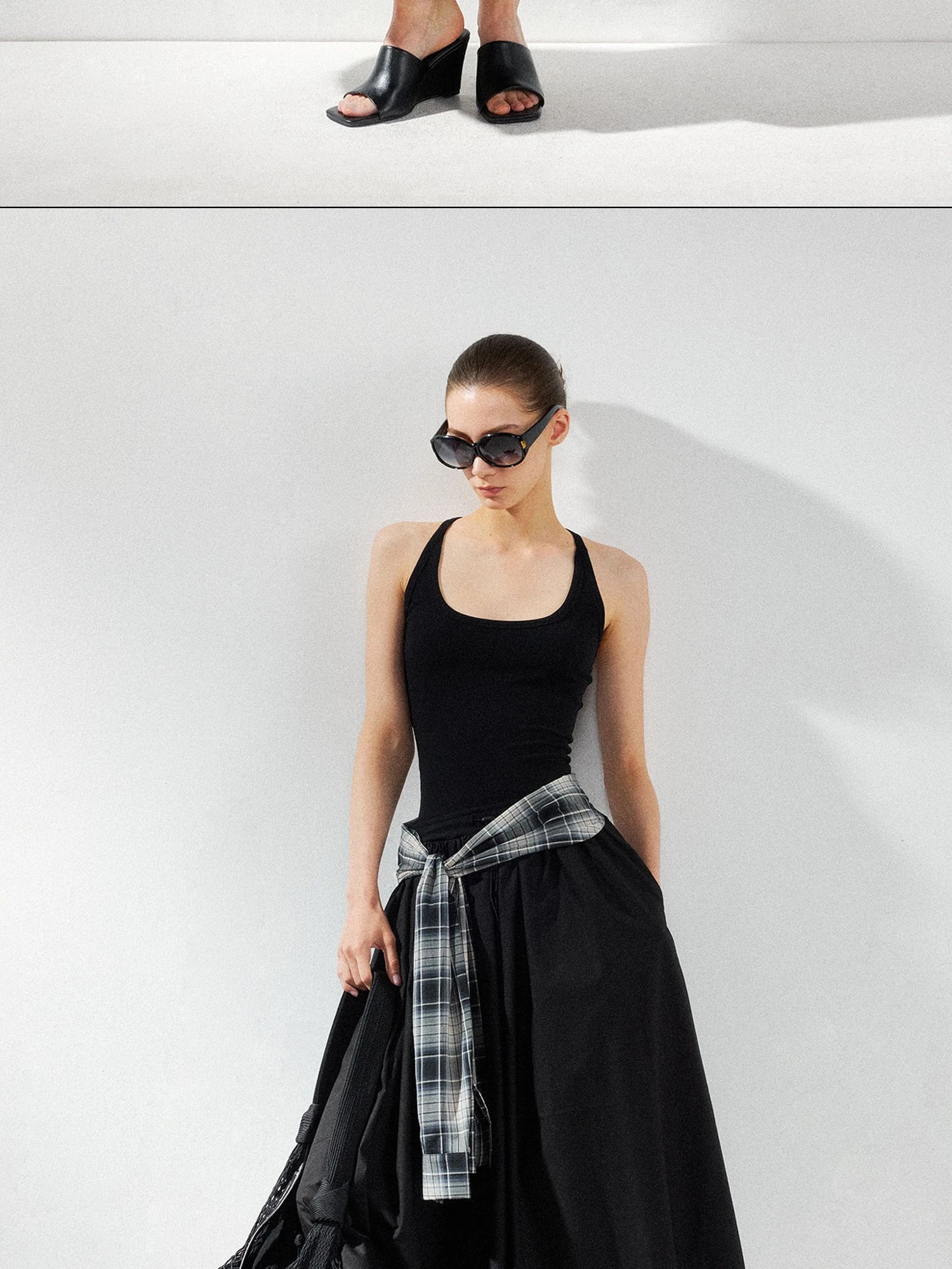 kvkv U Neck Tank Fit Flare Maxi Dress