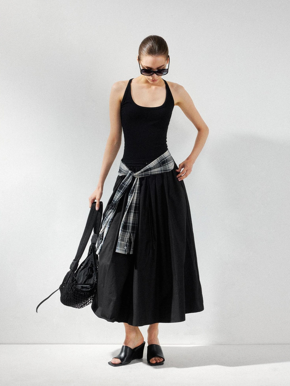 kvkv U Neck Tank Fit Flare Maxi Dress