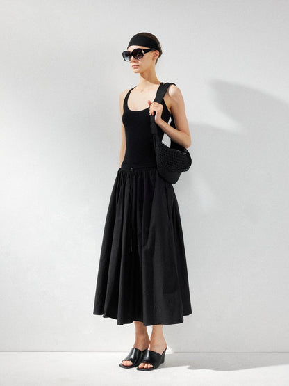 kvkv U Neck Tank Fit Flare Maxi Dress