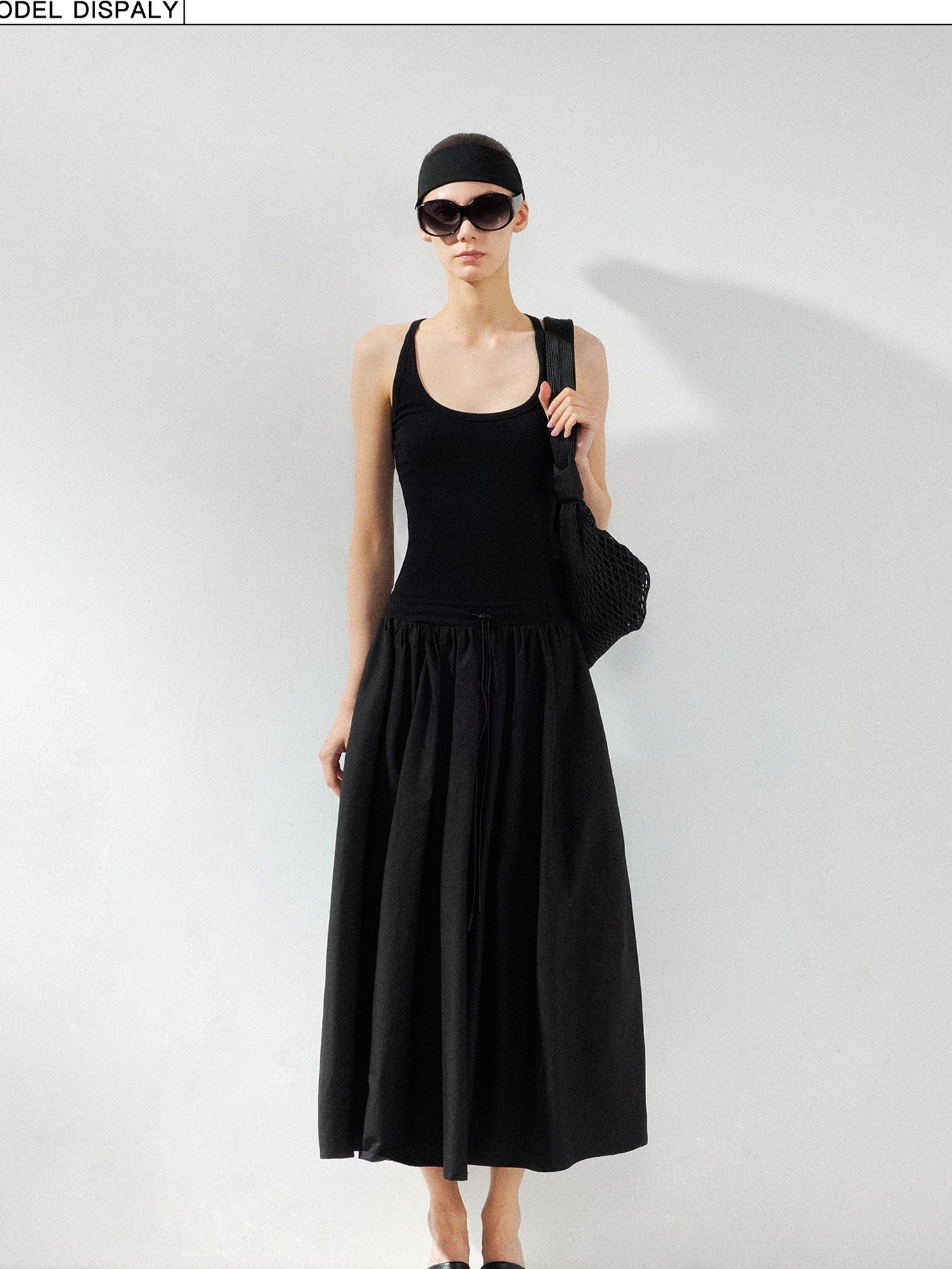 kvkv U Neck Tank Fit Flare Maxi Dress