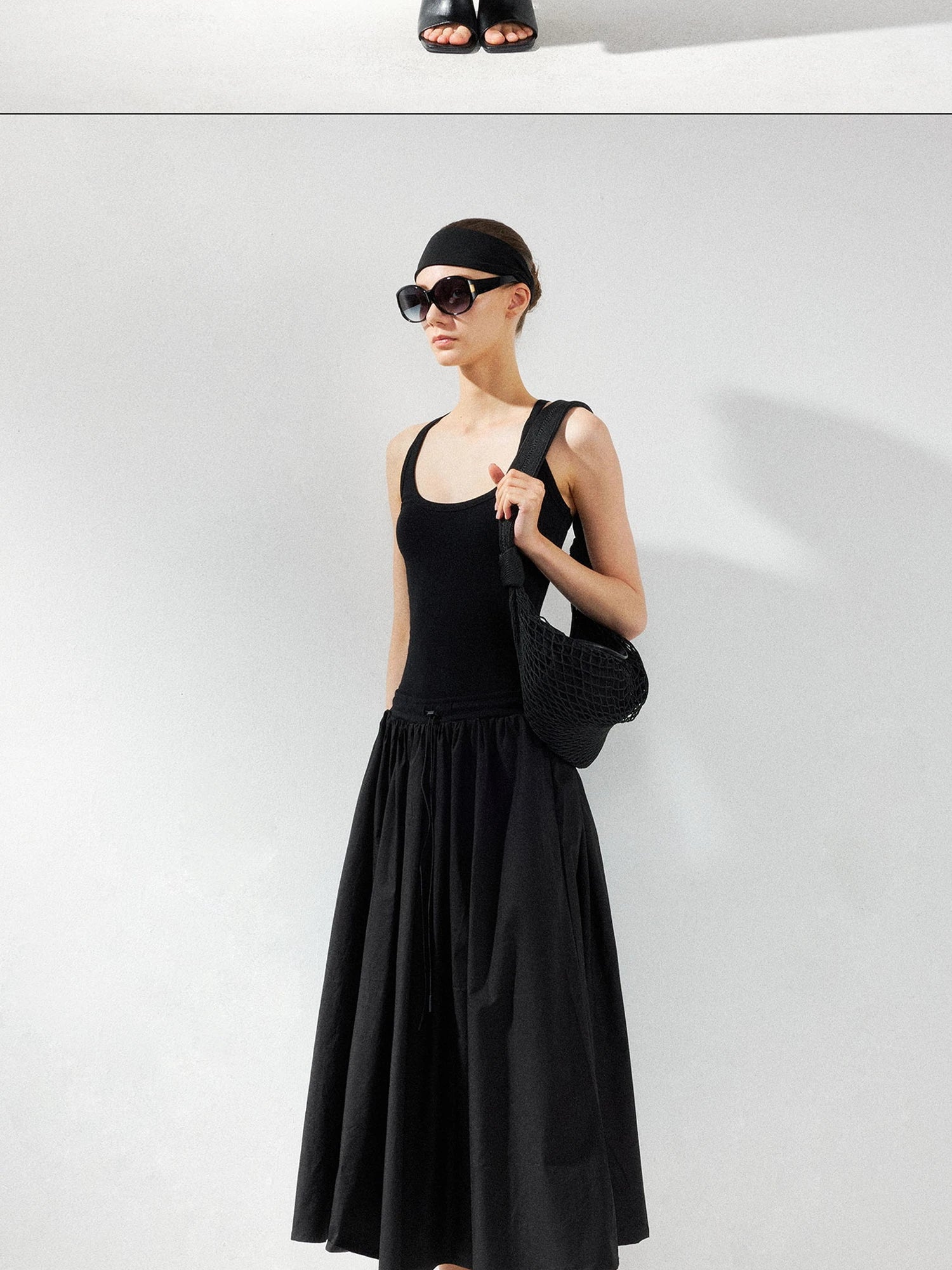 kvkv U Neck Tank Fit Flare Maxi Dress