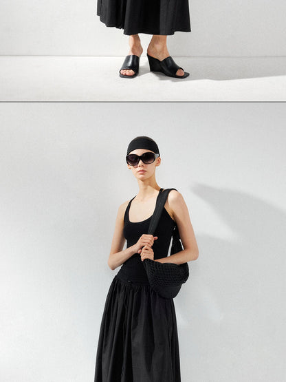 kvkv U Neck Tank Fit Flare Maxi Dress