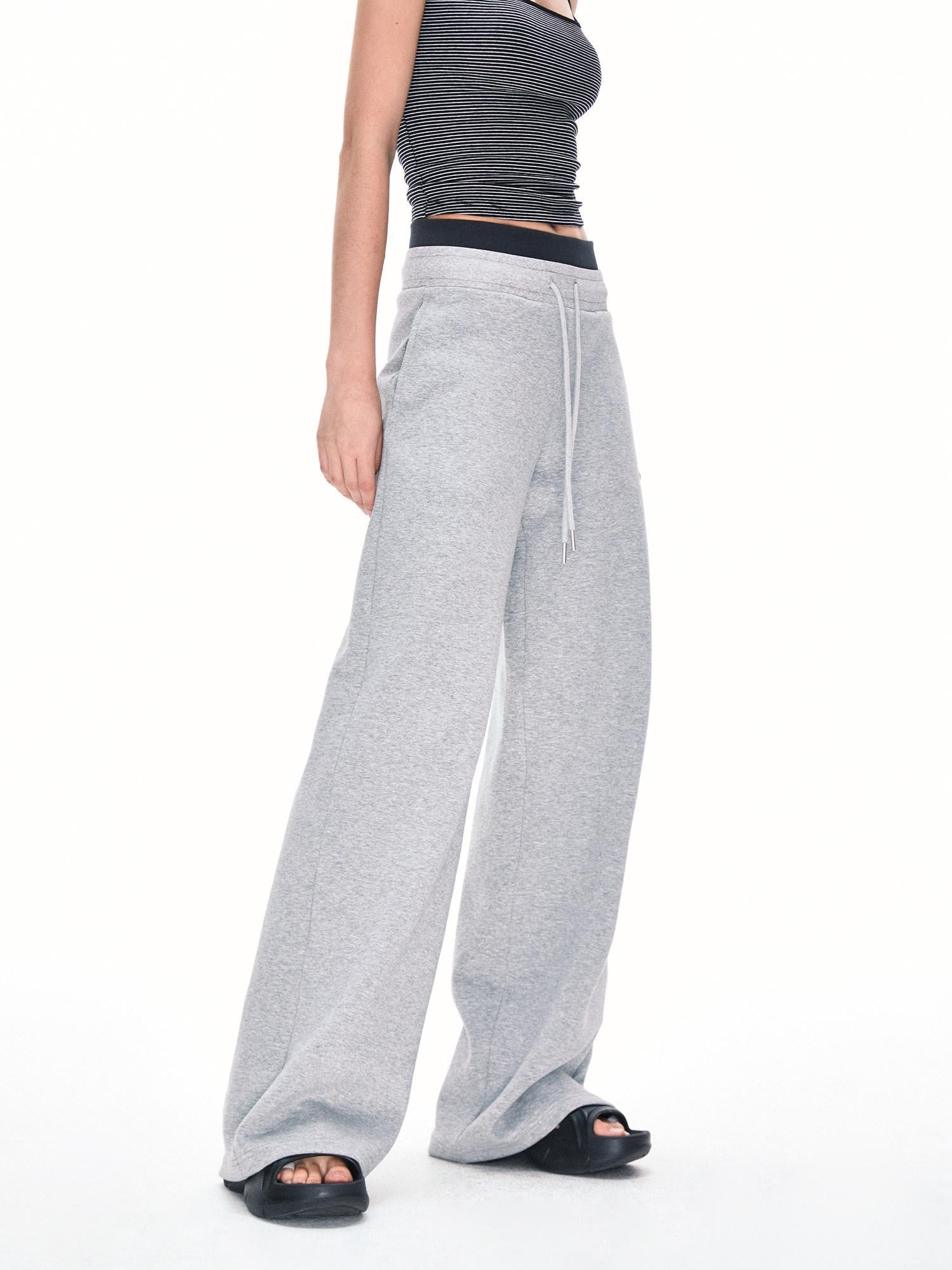 kvkv Urban Grey Double Waistband Drawstring Wide Leg Women&