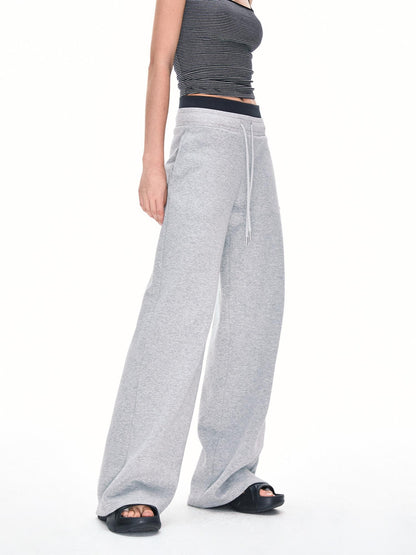 kvkv Urban Grey Double Waistband Drawstring Wide Leg Women&