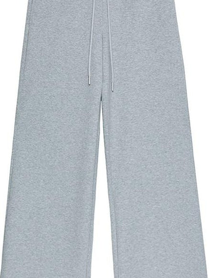 kvkv Urban Grey Double Waistband Drawstring Wide Leg Women&