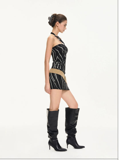 KVKV Yoga Clothing Brand - V-neck Halter Bodycon Mini Dress