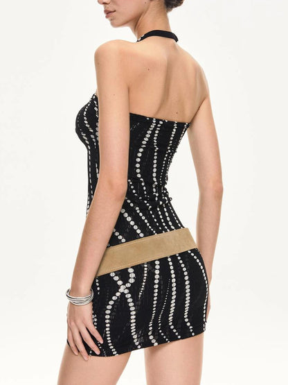 KVKV Yoga Clothing Brand - V-neck Halter Bodycon Mini Dress