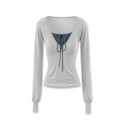 kvkv_V-neck_Lantern_Sleeve_Slim_Women&