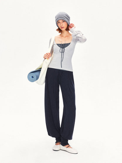 kvkv V-neck Lantern Sleeve Slim Women&
