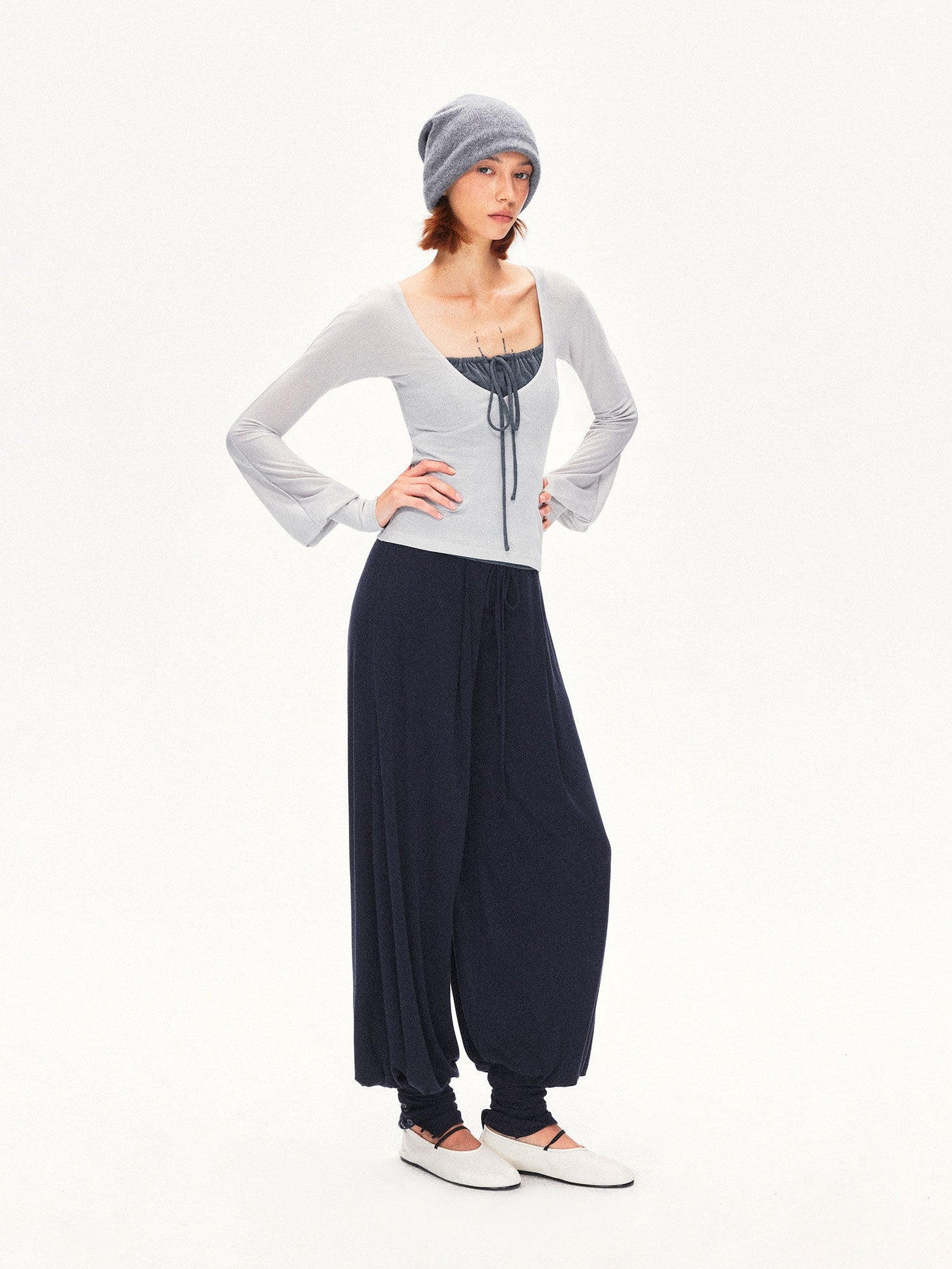kvkv V-neck Lantern Sleeve Slim Women&