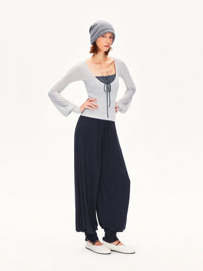 kvkv V-neck Lantern Sleeve Slim Women&