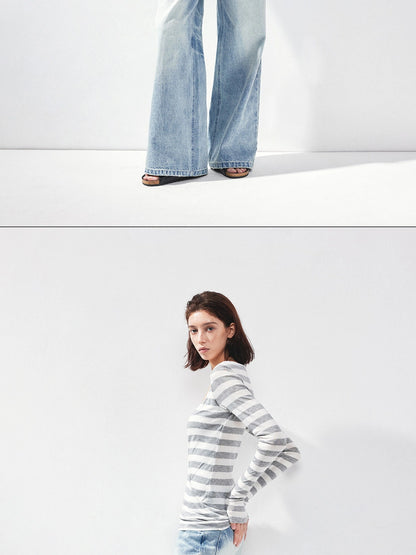 kvkv V-neck Layered Stripe Tee