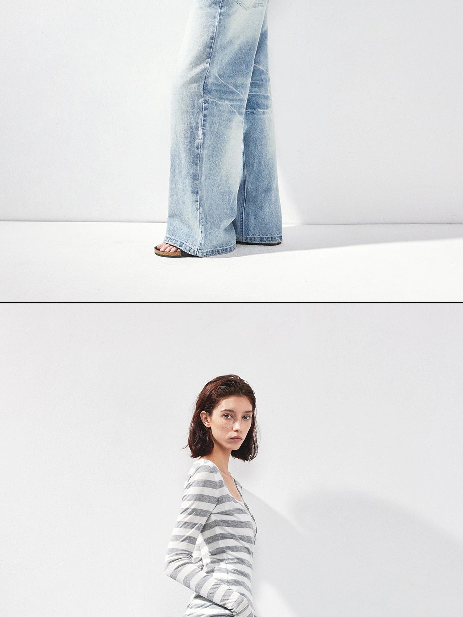 kvkv V-neck Layered Stripe Tee