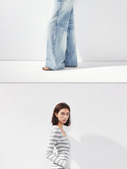 kvkv V-neck Layered Stripe Tee